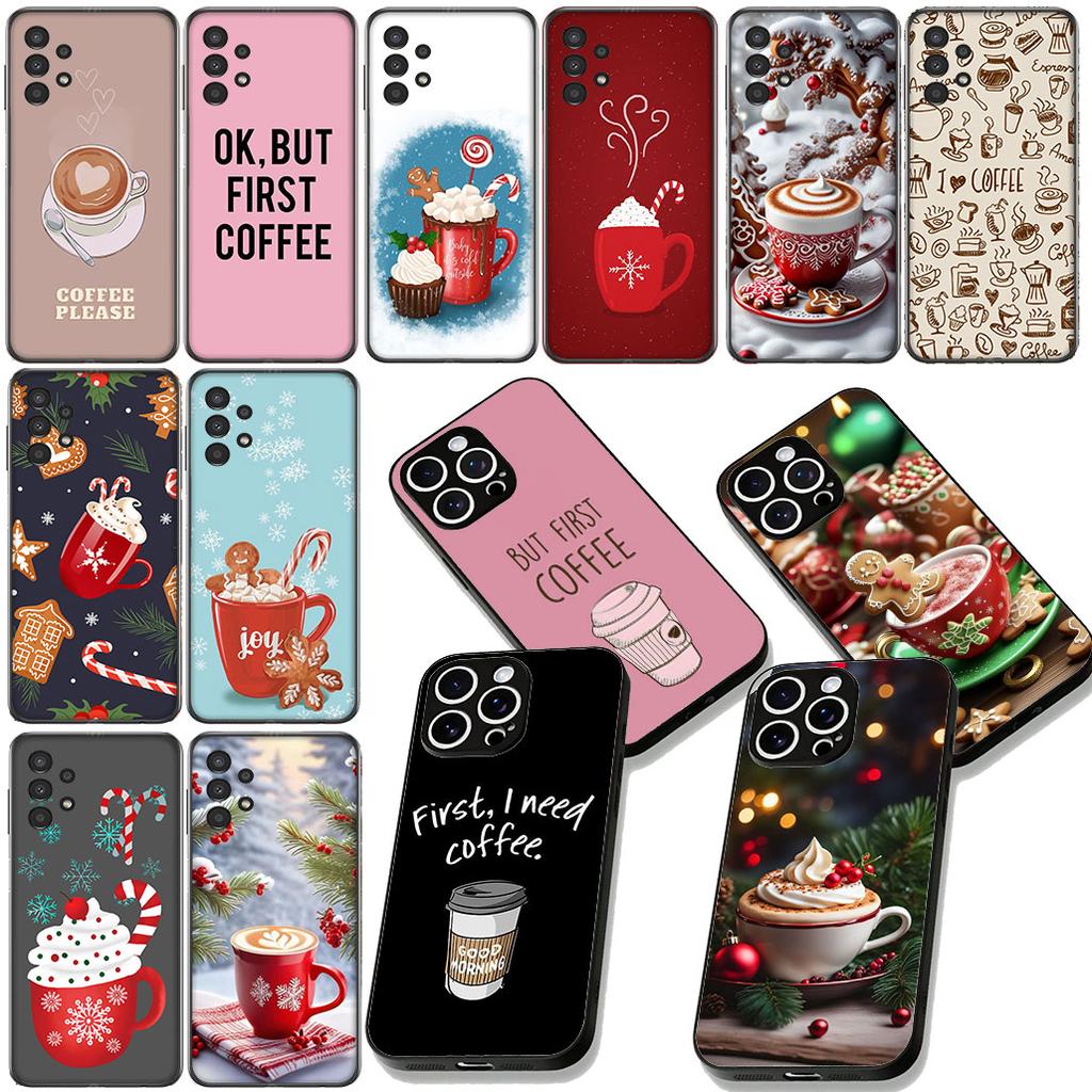 Coffee Merry Christmas Phone Cover for Samsung Galaxy A06 A05 A14 A50 A51 A52 A12 A13 A23 A70 A07 A25 A26 A72 A56 Case