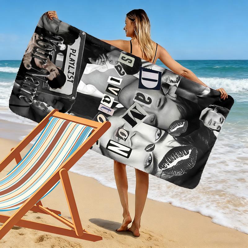 Custom Name Damon Salvatore Print Beach Towel, Large Soft Quick Dry Towel for Beach Camping Swimming -HE41