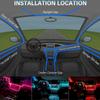 Салон автомобиля Неоновые RGB светодиодные ленты Гибкие EL-проводные фонари с управлением через приложение, окружающая атмосфера, полосы света, декоративные лампы