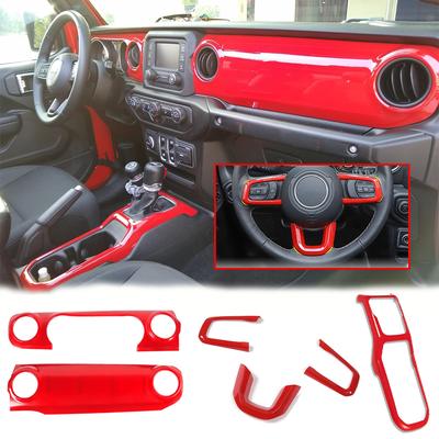 Для Jeep Wrangler JL JLU 2018 - 2024 рулевое колесо и центральная консоль отделка приборной панели панель управления комплект отделки интерьера