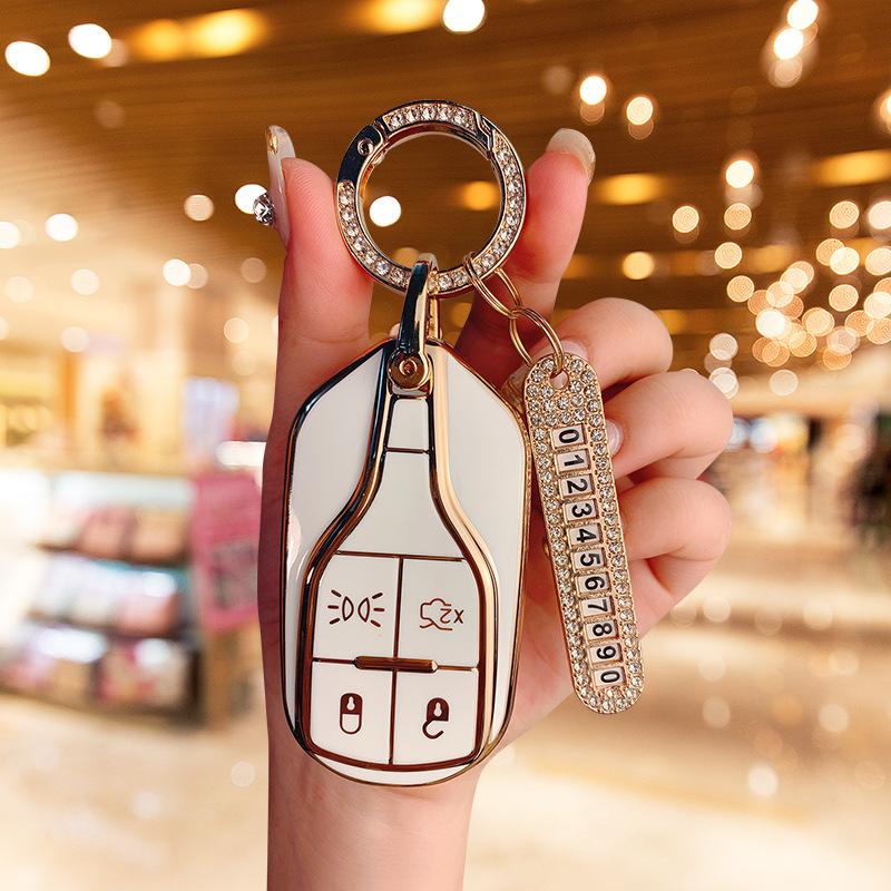 Подходит для нового чехла для ключа Maserati President Levante Всесторонний защитный чехол Сумка с пряжкой Geberit