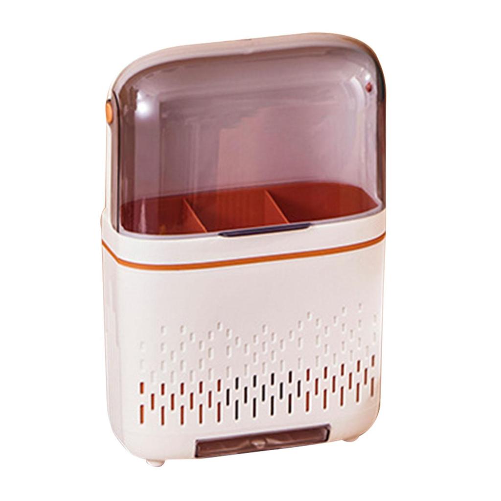 Chopstick Holder Compartmental Storage Organizer Multiuse Organizer with Dustproof Cover Tableware Drainer for Bathroom Kitchen