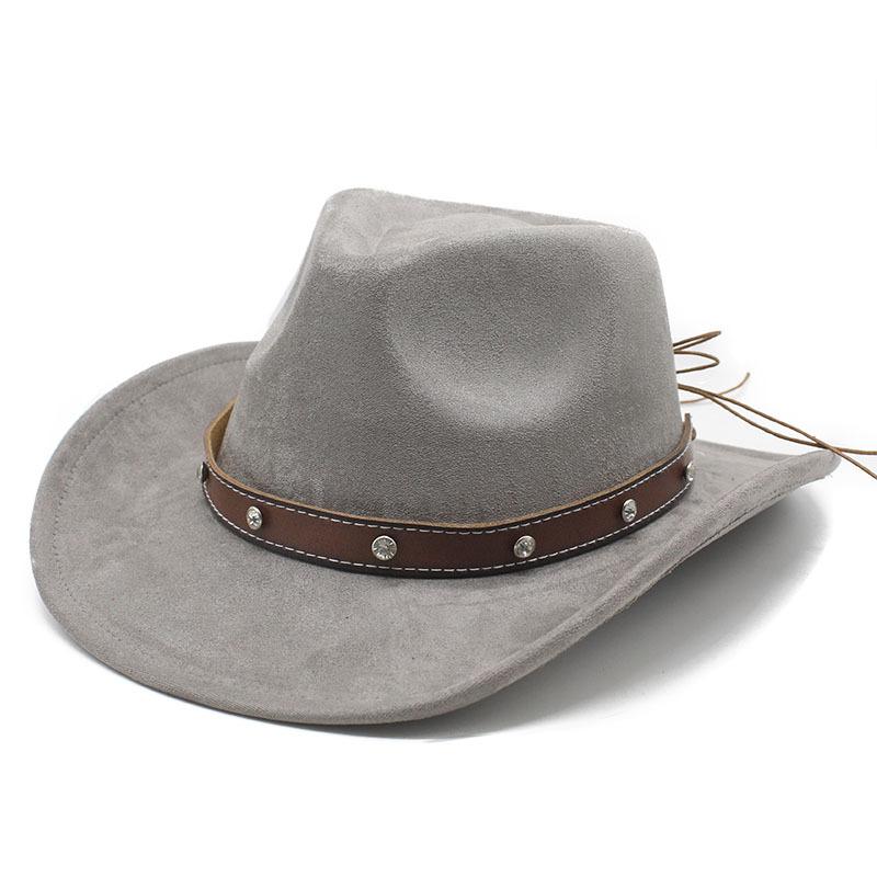 Замшевая перевернутая ковбойская шляпа Мужские и женские шляпы Мужские и женские этнические шляпы с загнутыми полями Шляпы в стиле французского джаза