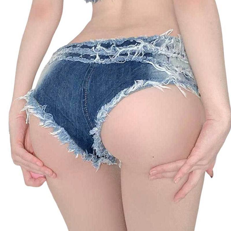Летние синие джинсовые шорты, женские повседневные джинсы с заниженной талией и кисточками, короткие брюки