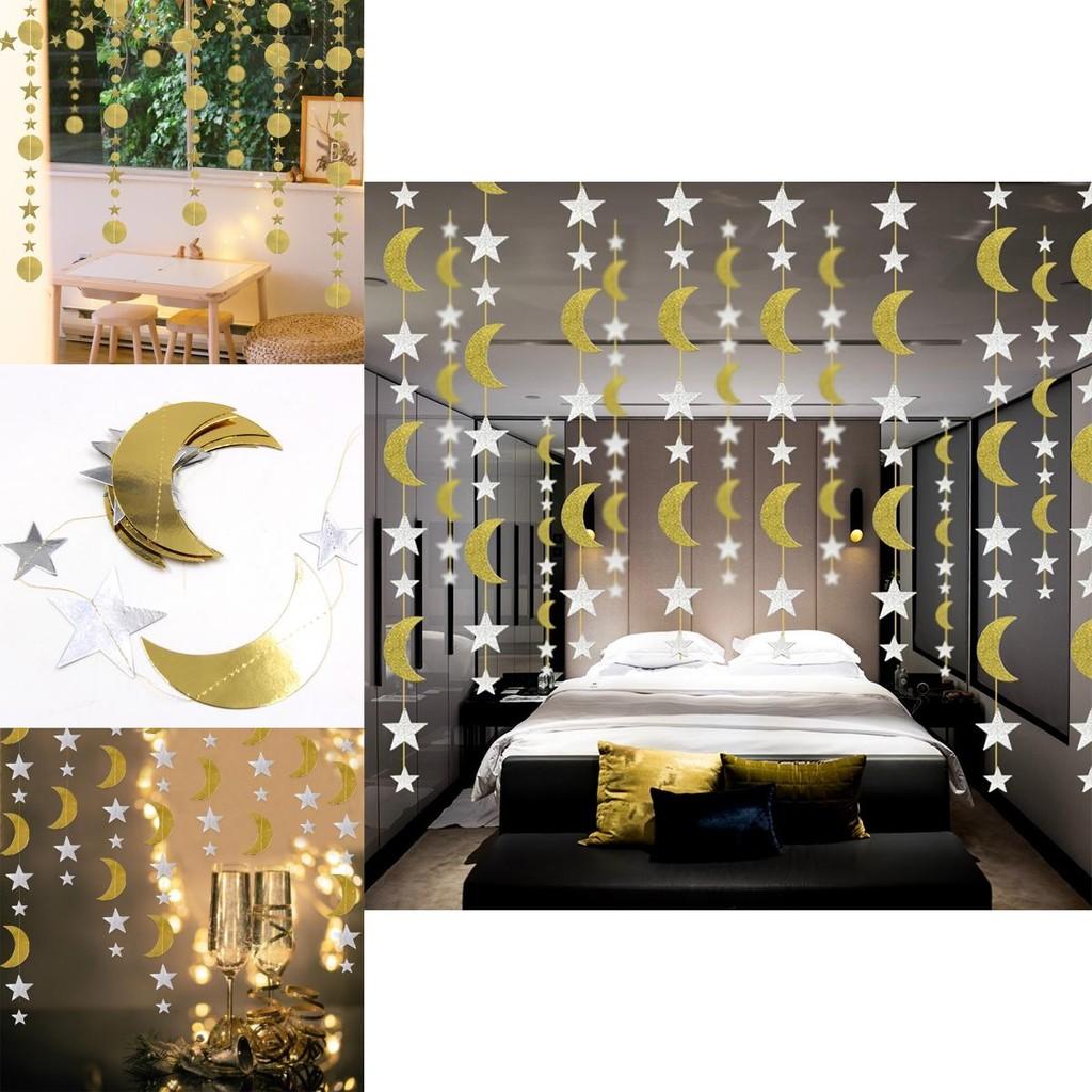Shiny Metallic Moon Star Banner Adorable Decoration For Any Special Occasion!