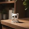 Desktop Miniature Statue Halloween Ghost Cat Statue, 3D Printed Ornament, White Gothic Home Accessory Cute Figurine for Office Desk Decoration