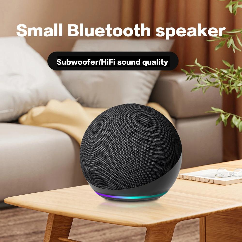 Беспроводная Bluetooth-колонка с объемным звуком 360°, водонепроницаемостью IPX4, RGB-подсветкой, портативным сабвуфером для вечеринок и путешествий.