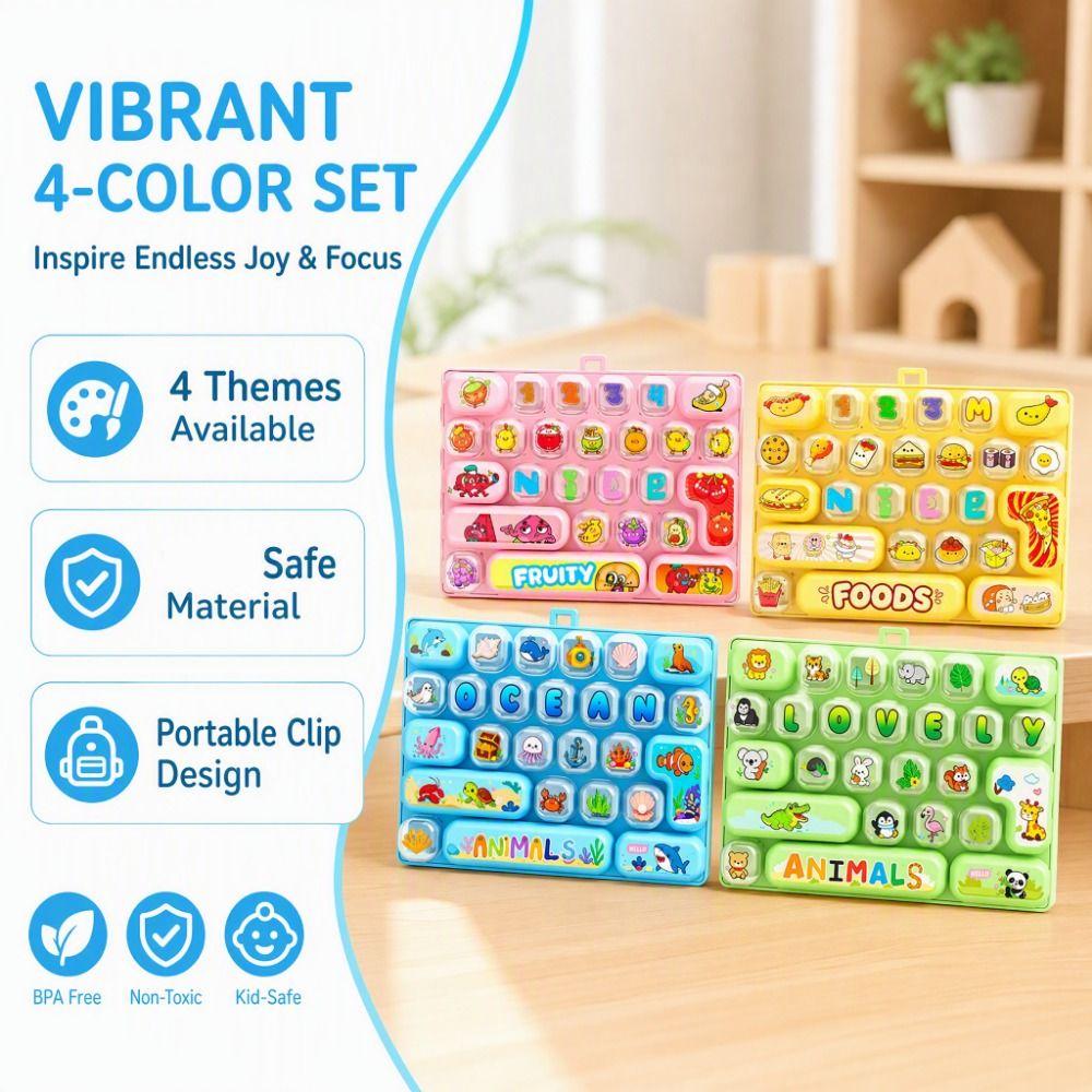Creative 26 Keyboard Keychain 26 Grid Fidget Toy Keyboard Clicker Keychain Backpack Hanging