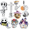 Fit Pan Bracelet Silver 925 Original Bat Ghost Skull Beads Halloween Haunted House Pumpkin Charms for Woman Jewelry Making