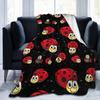 3D Funny Red Ladybug Throw Blanket for Kids Baby Soft Fleece Blanket for Adults Lightweight Warm Comfortable Blanket 80x60 Inch