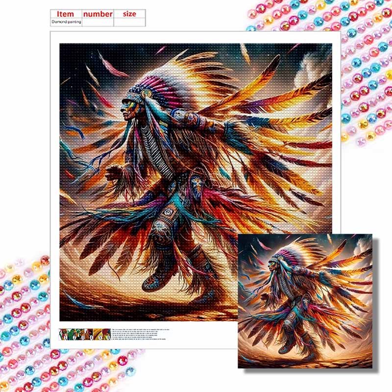 New Arrival 5D DIY Full Circle Diamond Painting "Ethnic Outfit" Embroidery Cross Stitch Home Decor Gift