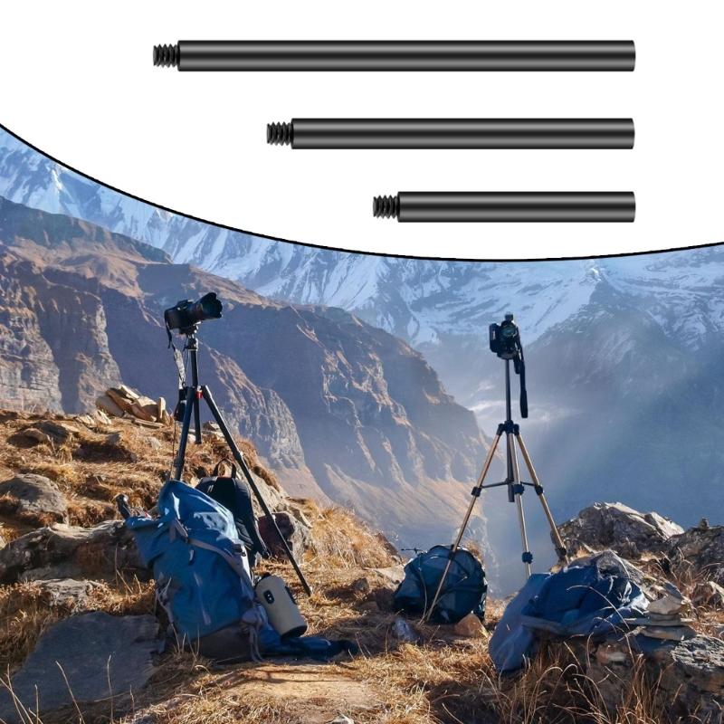 100mm/150mm/200mm 3/8 Screw Interfaces Extender Bar 12mm Diameter Connection Extension Rod for Camera Tripods