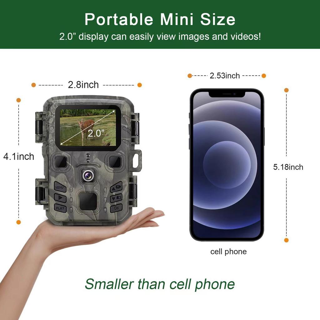 SUNTEKCAM MINI301 Outdoor Hunting Camera, 1080P, 24MP, Waterproof IP65