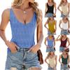 Женская модная повседневная безрукавка с простой текстурой, однотонная футболка с U-образным вырезом, топ-майка