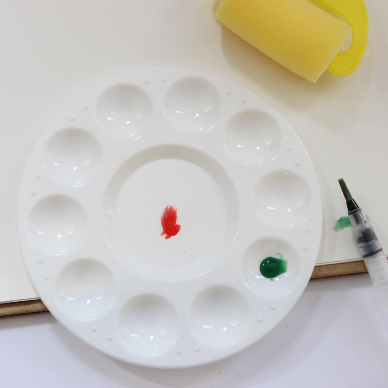 Round 10-Well PP Plastic Paint Palette for Art Students