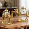 Gold Eid Mubarak Camel Statue Resin Camel Sculpture Light Luxury Ramadan Camel Figurine  Party