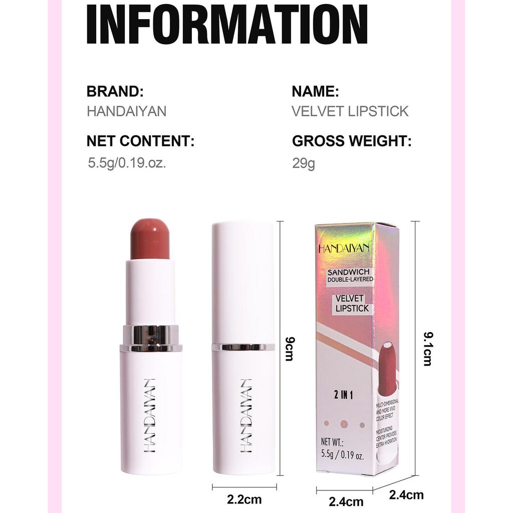 HANDAIYAN 8 цветов матовая водостойкая бархатная нюдовая помада сексуальные красные коричневые пигменты макияж длительный профессиональный