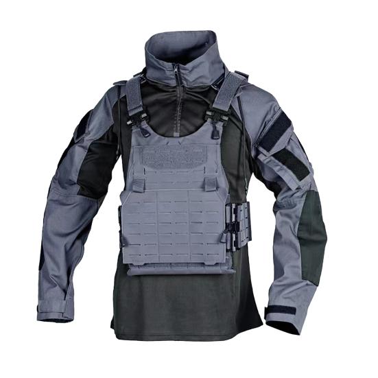 Мужская камуфляжная тактическая рубашка с длинным рукавом и воротником-стойкой, футболка с застежкой-молнией 1/4, камуфляжная униформа со съемным капюшоном для страйкбола, охоты, походов