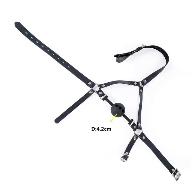 28Style Leather Hood Mask Blindfold,Open Mouth Harness Strap Dildo Ball Gag,Fetish BDSM Bondage Sex Slave Hood Couple SM Toy Kit