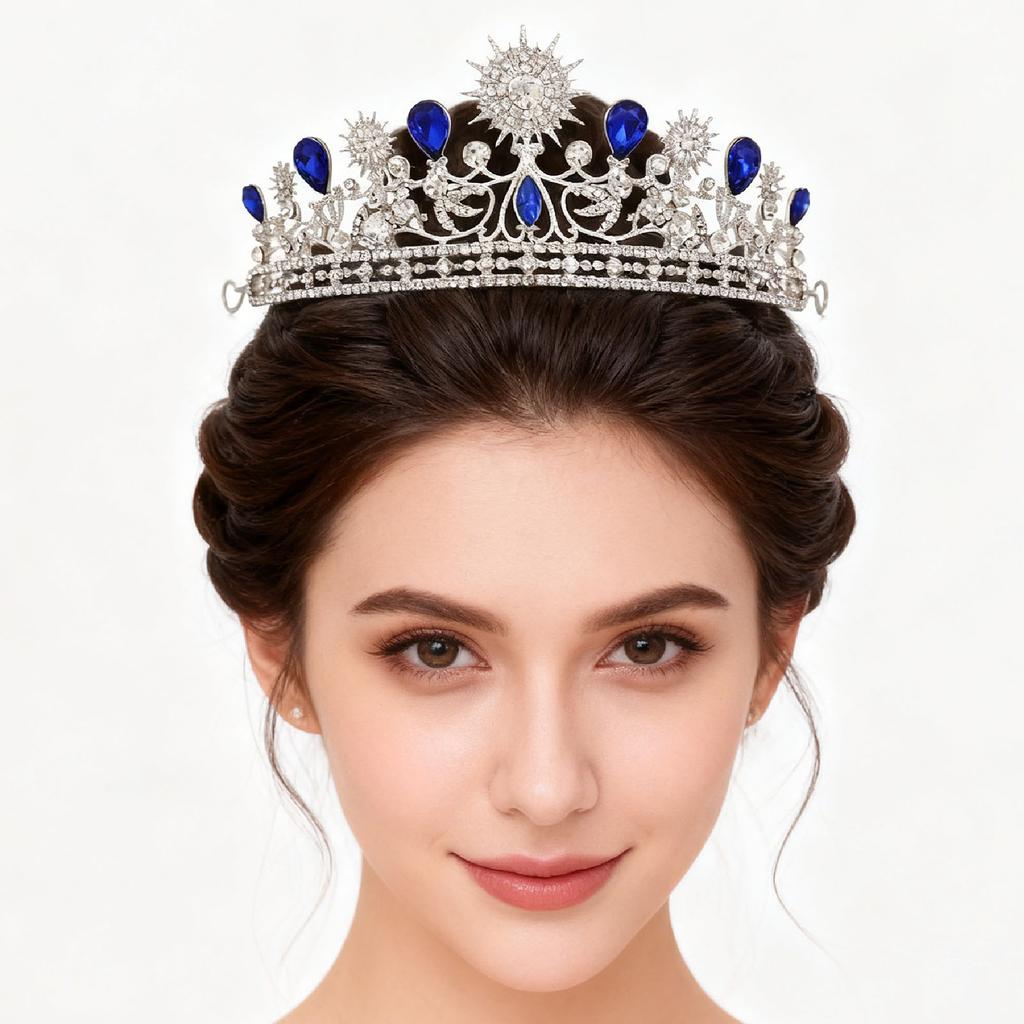 Bridal Crown Sunflower Rhinestone Princess Crown for Women Bridal Wedding Prom Birthday Hair Accessories