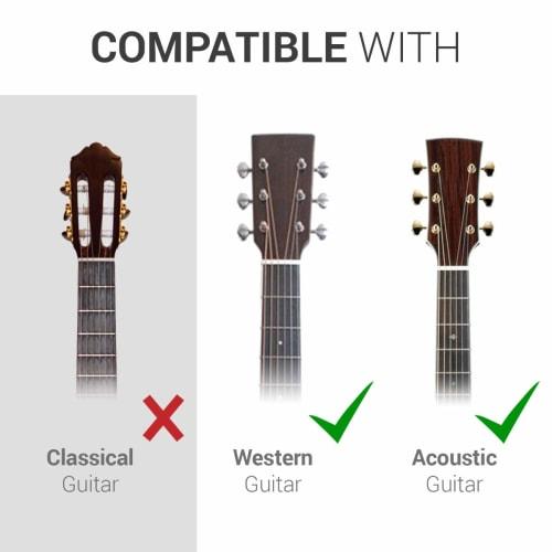 Kwmobile Set of 6 Steel Guitar Strings - for Acoustic Guitars with Lettering - 6x Steel Strings for Acoustic and Western Guitars