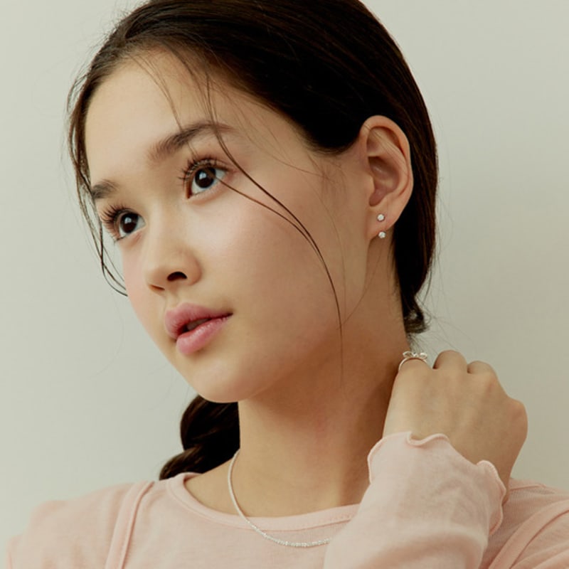 murmur [925silver]Cubic earjacket earrings