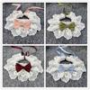 Fashion Cat Necklace Neck Strap Pearl Collar Lace Bowknot Dog Neckerchief Puppy String Bib