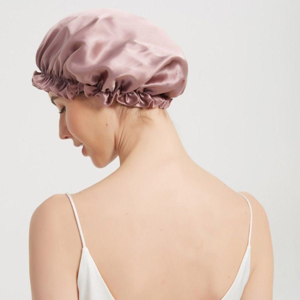 Elastic Large Silk Sleeping Cap Fashion Hair Loss Hats New Women Hair Bonnets