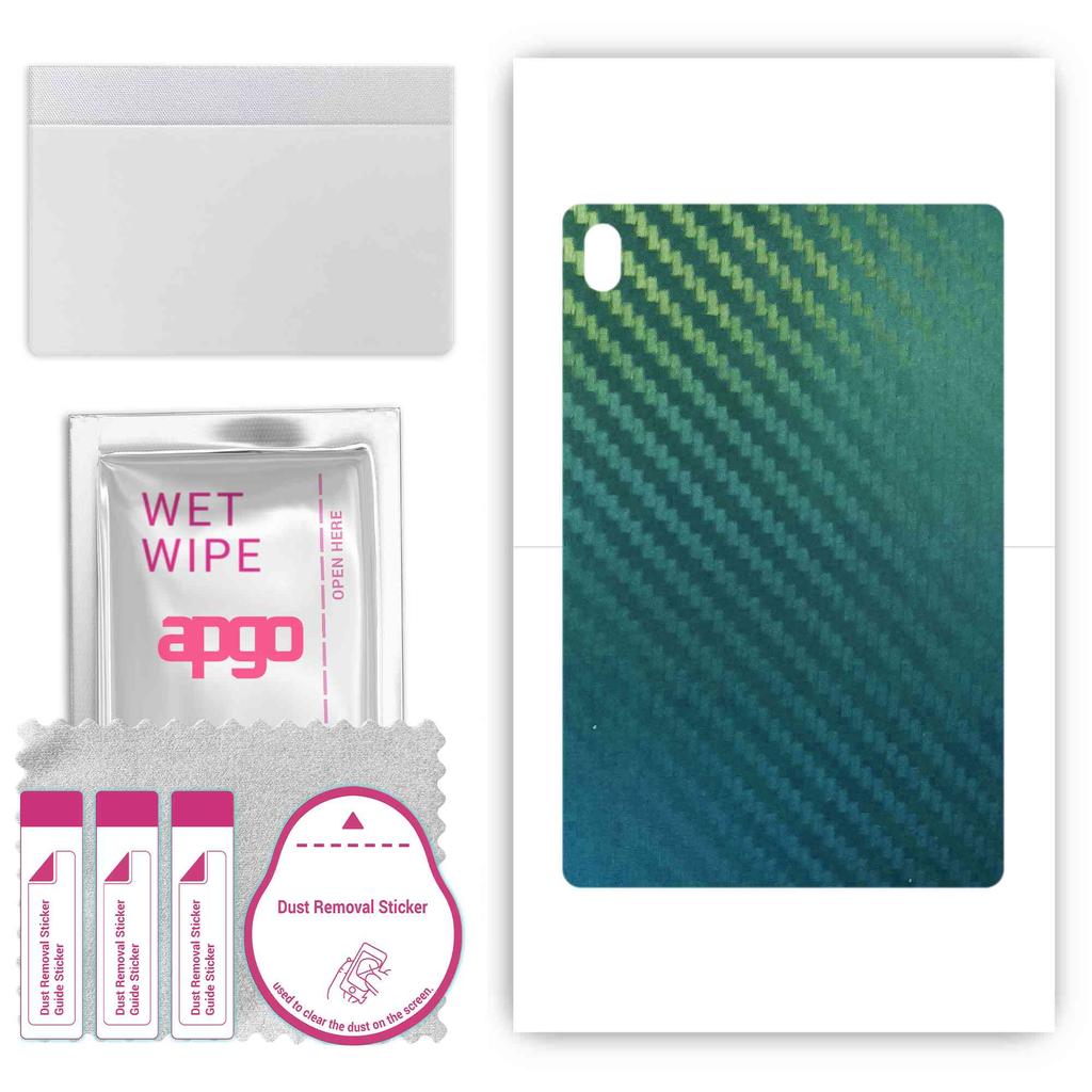 apgo Protective Skin Sticker for the back compatible with Lenovo TAB6, Wrap Film, Foil, Vinyl - Pattern Carbon Chameleon CAKA1