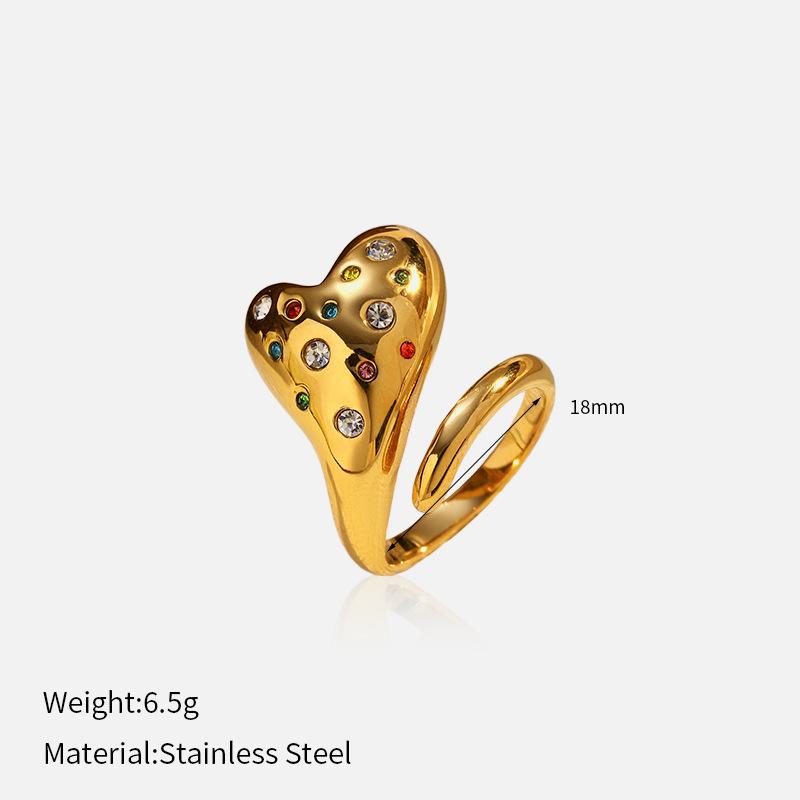 Chenhe jewelry women's light luxury high-end jewelry stainless steel jewelry niche titanium steel non-fading jewelry open ring