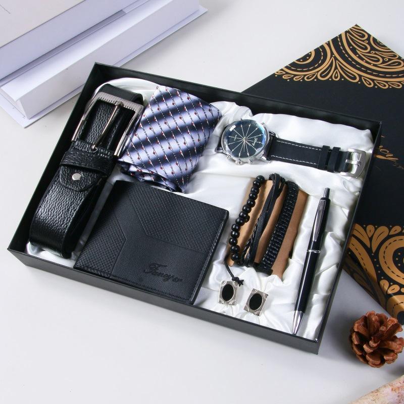 Men's Business Quartz Watch Wallet Belt Set Christmas Thanksgiving Birthday Valentine's Day Men Gift Set