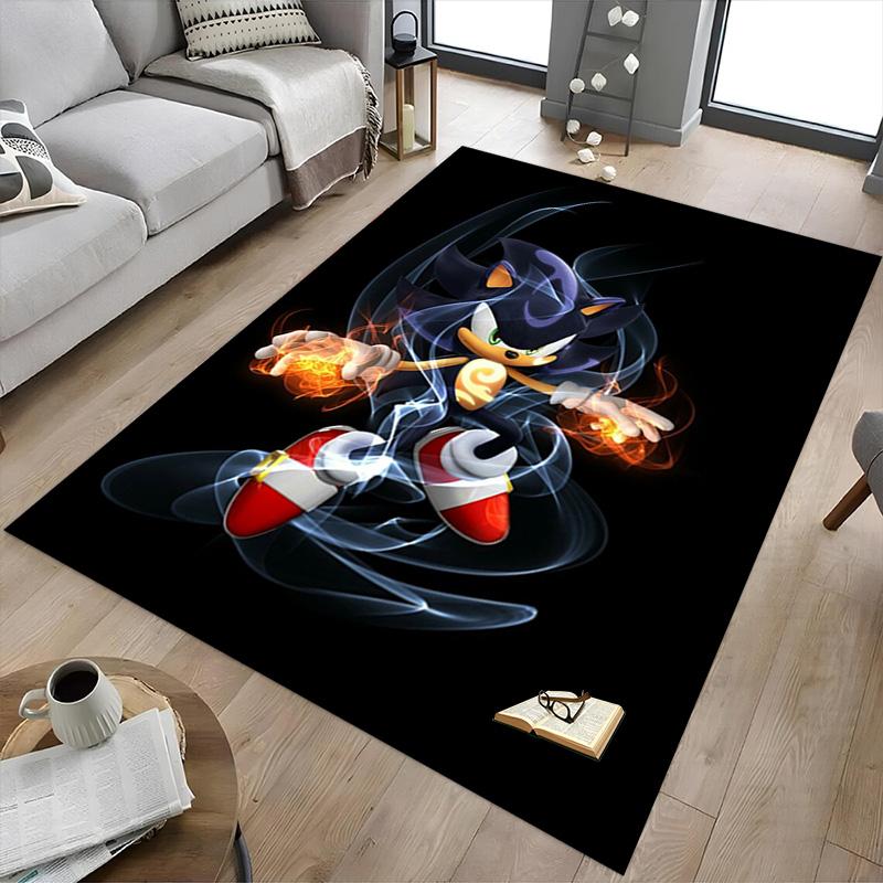 Shadow Hedgehog Carpet For Playroom Bedroom Living Room Sofa Home Decorkids Game Area Rug Nonslip Floor Mat