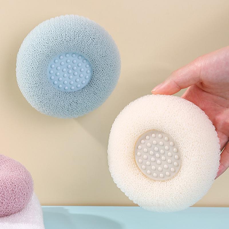 Круглые мягкие ручные шарики-губки для ванны, щетка для чистки душа, очиститель для тела, скрабберы, шарики для ванны, аксессуары для ванной комнаты