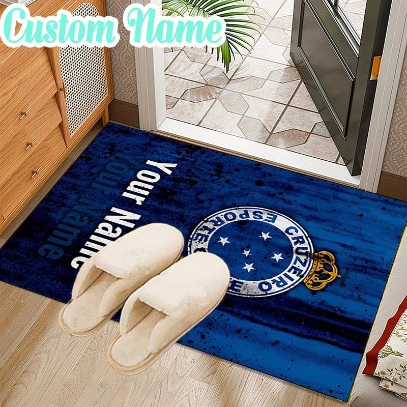 Custom Name Cruzeiro Fc Stars Shine Rug Office Rug Chair Mat Non Slip Carpet Rugs for Bedrooms Dining Room Living Room Home Decor gifts