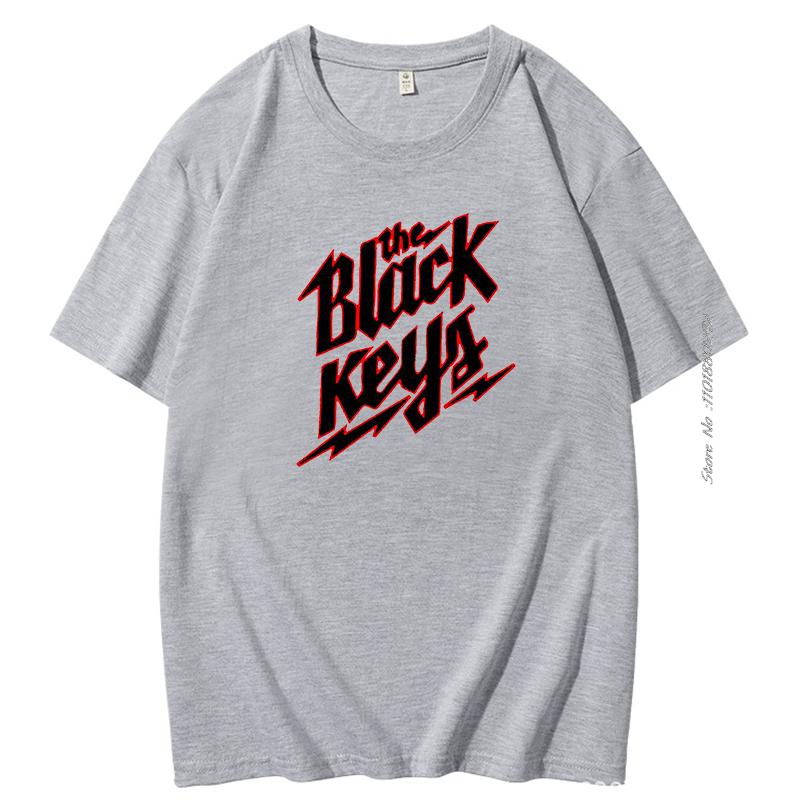 Mens Tshirt Summer Cotton Funny Tshirt Gift Tops The Black Keys Unisex Teeshirt Casual Loose Cool Style Tees Mens Clothes