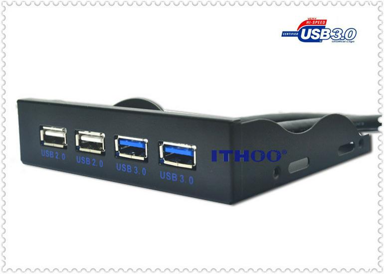 Передняя панель отсека для 3,5-дюймового USB 3.0 накопителя: Высокоскоростной адаптер 19-контактный/9-контактный на U3+U2, 4 порта (2 USB 3.0 + 2 USB 2.0)