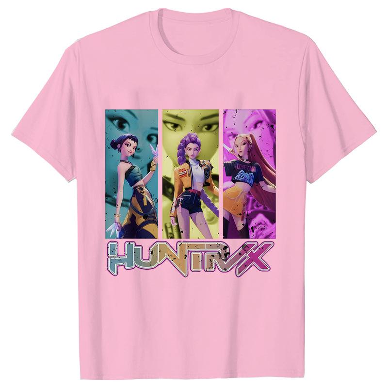 Футболка с графическим принтом Охотники на демонов K-pop Rumi Mira Zoey Футболка Saja Футболки для мальчиков Мужская Женская Модный тренд Уличная одежда