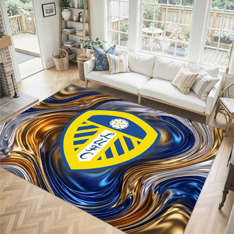 Футбольный дизайн Leeds United Хрустальный бархатный ковер Уютный Не?Нескользящий ковер с принтом для спальни, гостиной, прихожей