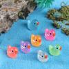 100Pcs Mini Duck Model Cute Decorative Colorfast Creative Car Mini Luminous Duck Statue Ornament Home Decor