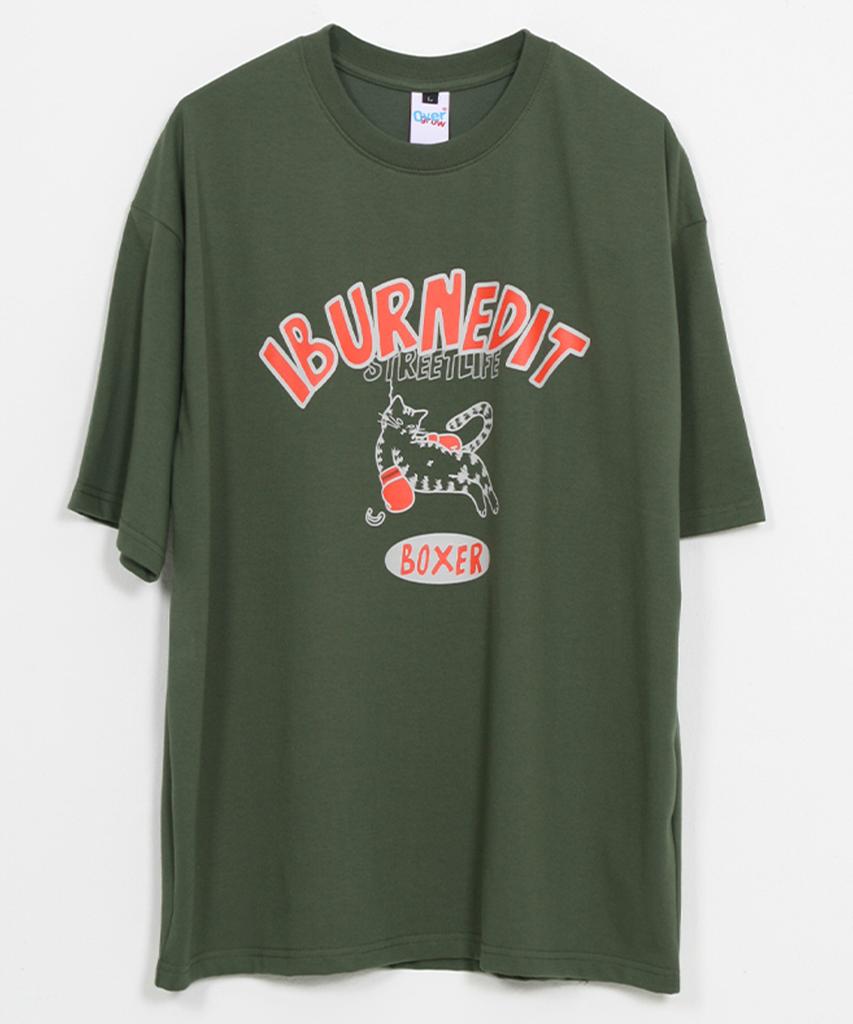 OVERGROW All Burnt Semi-Overfit T-Shirt [Khaki]