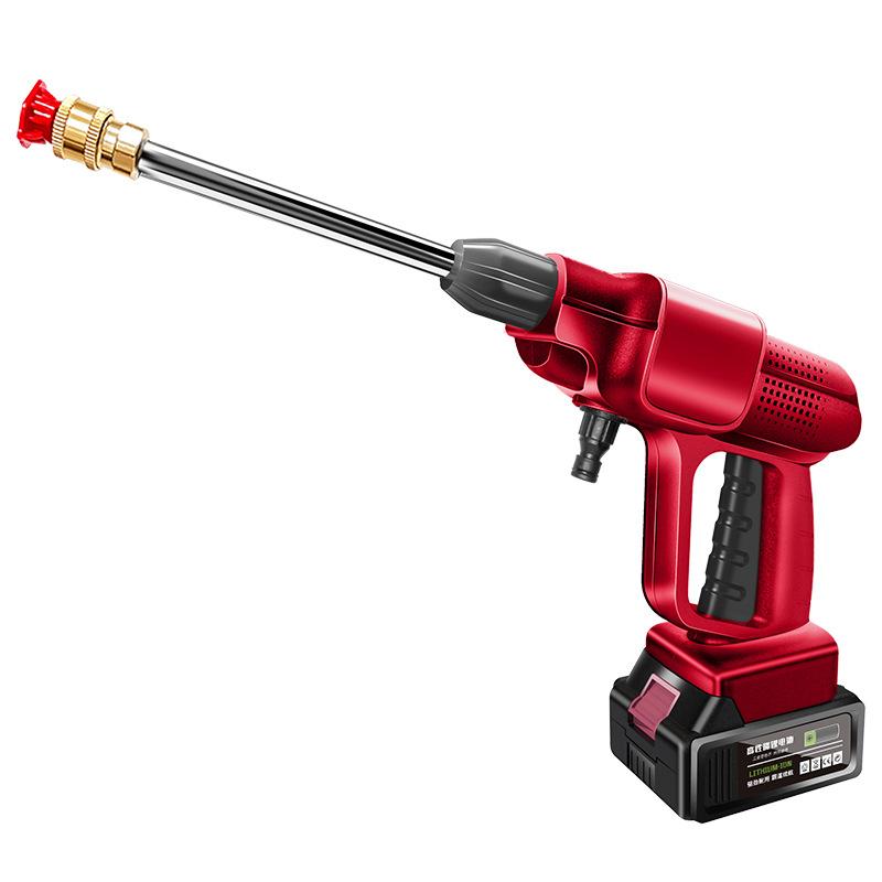 Перезаряжаемый водяной пистолет для мойки автомобилей, беспроводная машина для мойки автомобилей высокого давления, бытовой портативный насос для мойки автомобилей, литиевая батарея, мойка автомобилей