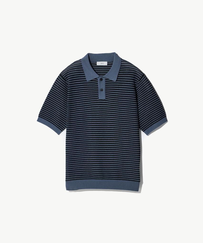 STCO Diems Punched Collar Classic Knit Navy (Classic Fit)_Dktwb20Ctn