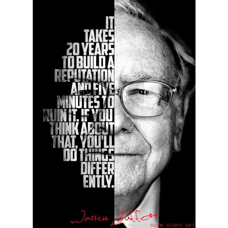 Уоррен Баффетт Мотивационные Цитаты Постеры Принты Известный Фильм Холст Живопись Настенное Искусство Картины Искусство для Гостиной Домашний Декор