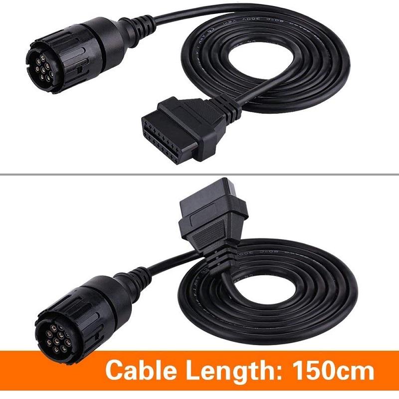 1 шт. 10-контактный OBD в 16-контактный OBD2 адаптер кабель-конвертер для диагностического сканера BMW, автомобильный диагностический разъем-адаптер Produt