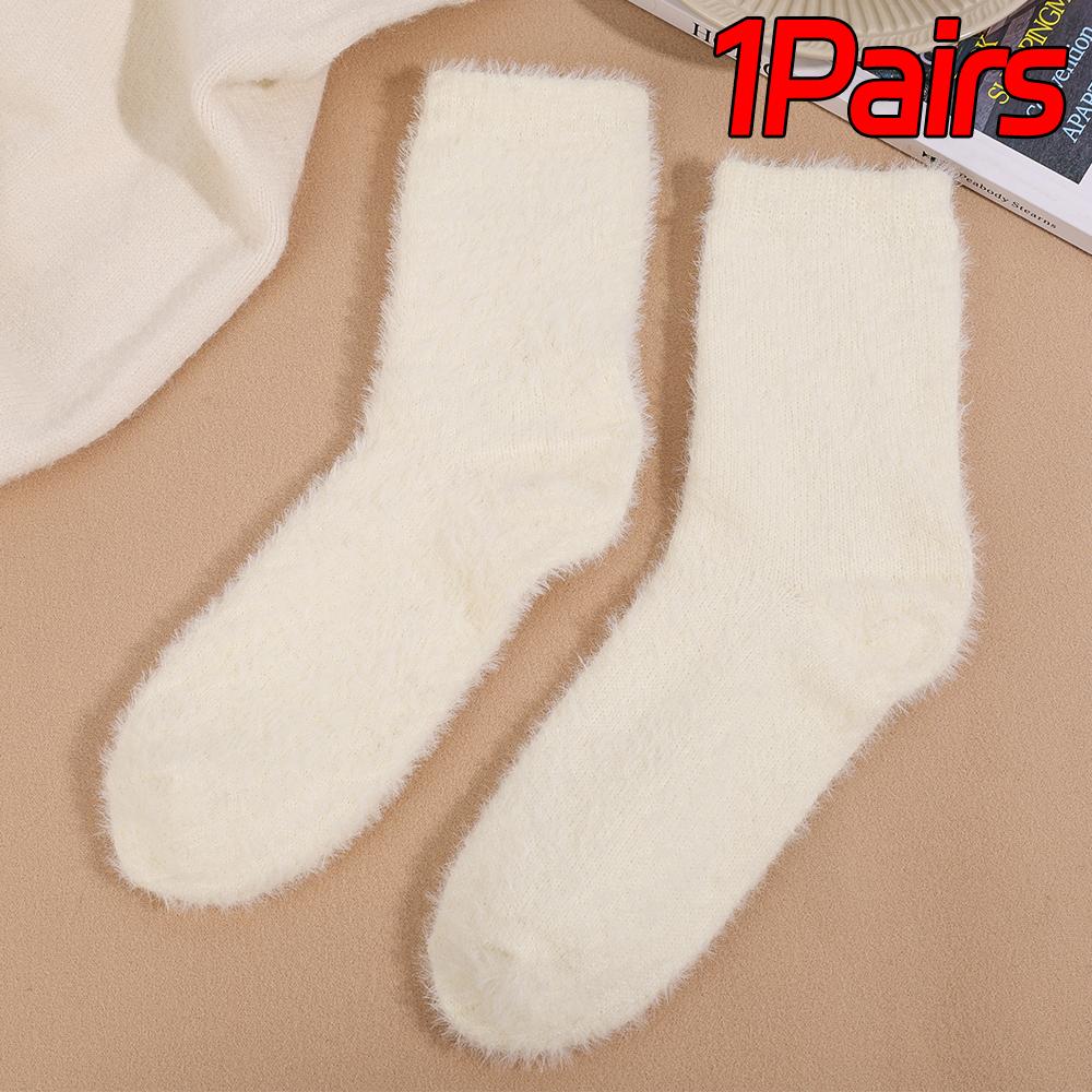 3 пары милых носков из норкового вельвета, кораллового вельвета для женщин, осенне-зимние, теплые, утолщенные, термо, мягкие, эластичные, для сна, плюшевые, пушистые носки