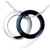 [L7416] - Silver Necklace 'Choreography' Black Silver Ceramic (rhodium-plated) - 2 Cm