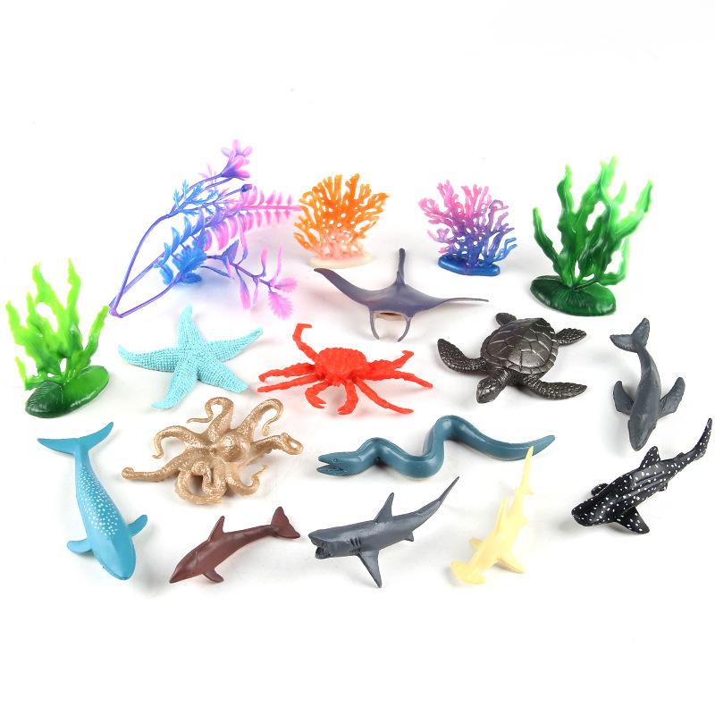 Имитация Мини Модель Морского Существа Дельфин Морская Черепаха Краб Осьминог Дельфин Набор Игрушек Морских Животных