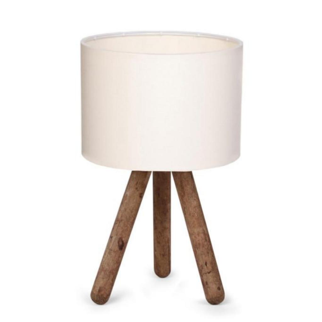 Натуральный деревянный цилиндрический абажур из кремовой ткани для комнаты молодежи, спальни, угла для чтения