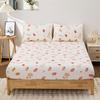 3 шт. Кролик Клубника Простыня Приятная к коже 100% Полиэстер 1 Простыня на резинке 2 Наволочки Защитный чехол для матраса Без подушки