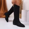 Fashion Tall Retro New Knight Riveted Boots Women's Boots Niche Hot Mid-heel